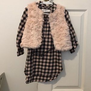 Toddler girl shirt dress with vest
